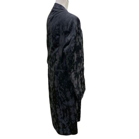 Vintage Y2K Black Jacket Dress Iridescent Elegant Long Coat Size 40S - Picture 6 of 15